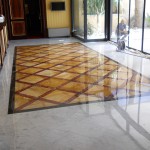 Hotel wall cladding and floor paving in marble